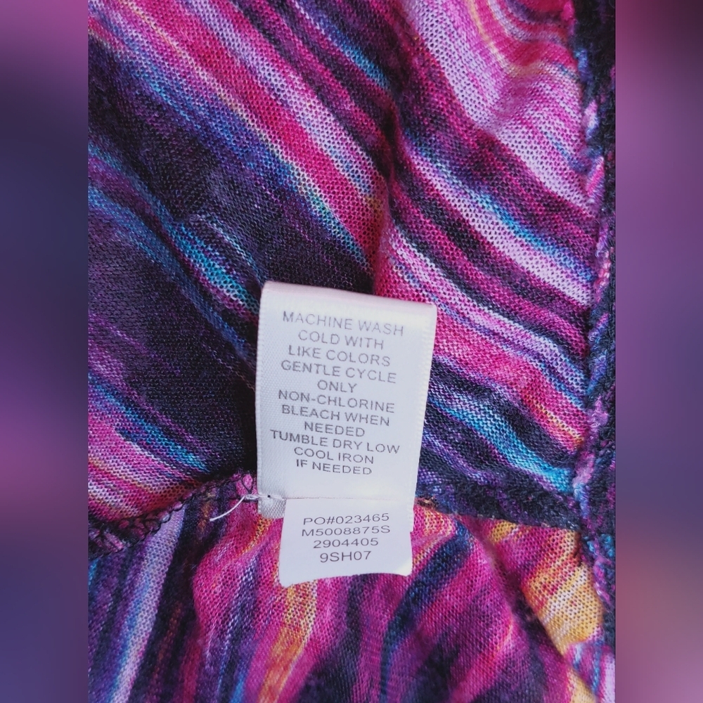 Studio JPR Colorful Striped Top Size XL Front Tie Retro Blouse Office Retro Boho - Picture 7 of 9
